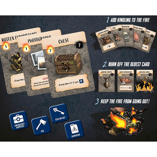 ボードゲーム ザ・コールデスト・ナイト The Coldest Night 協力型戦略カードゲーム 極寒の闇を生き抜く緊張感あふれる生存サバイバル 火の維持で戦略的思考とチームワークが試される凍傷除去と燃料管理の協力プレイ英語版 日本語説明書なし