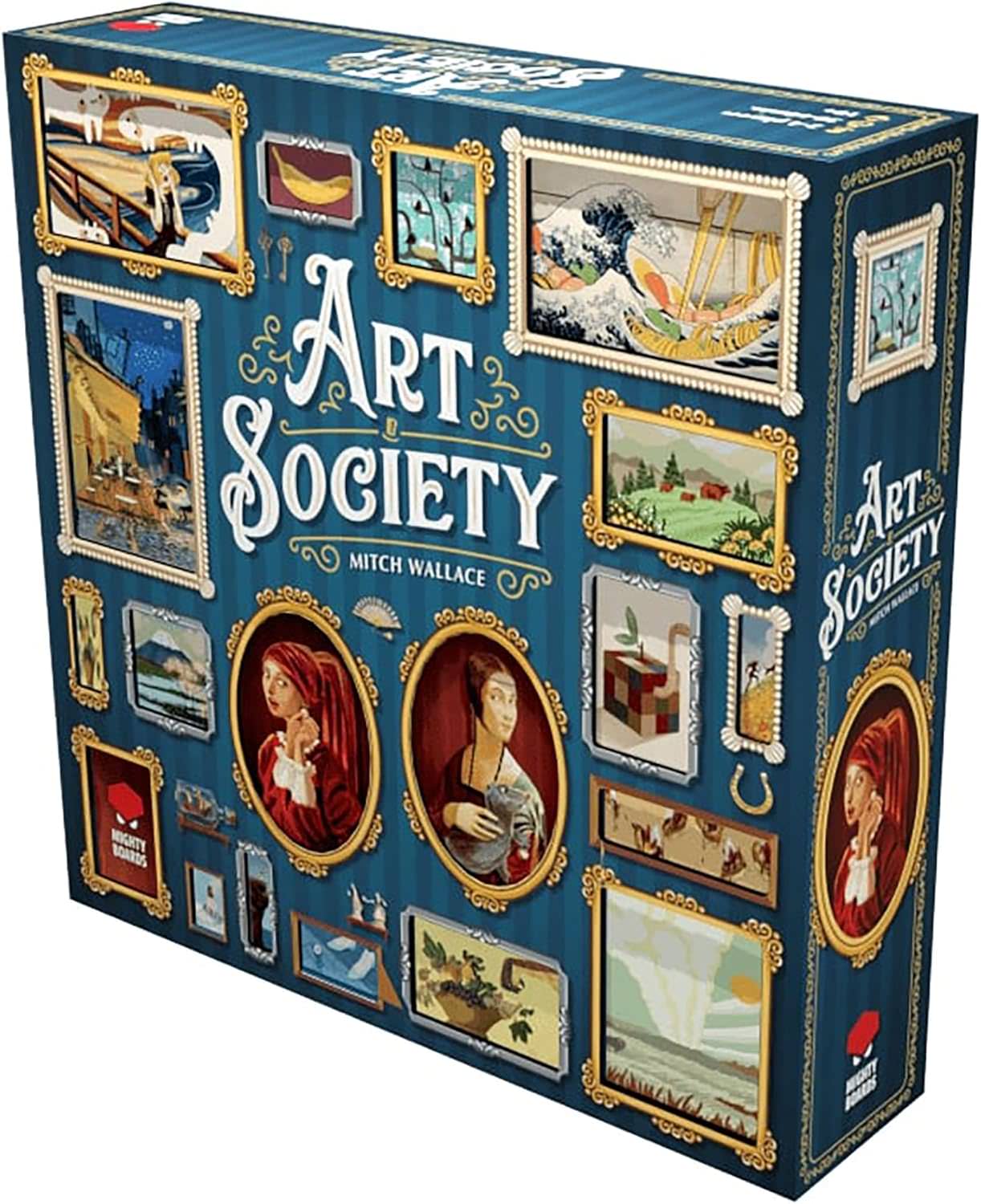 ボードゲーム Art Society アートソサエティ Mighty Boards社 戦略的 オークション タイル配置 19世紀後半 ヨーロッパ 芸術愛好家 邸宅 絵画 装飾品 収集 名声 アートコレクション 2人から4人 30分から60分 14歳以上