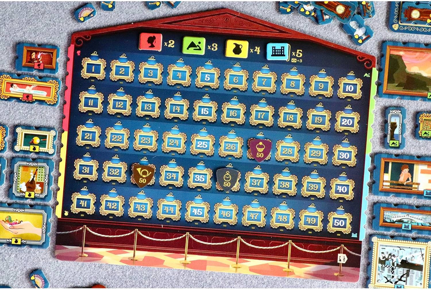 ボードゲーム Art Society アートソサエティ Mighty Boards社 戦略的 オークション タイル配置 19世紀後半 ヨーロッパ 芸術愛好家 邸宅 絵画 装飾品 収集 名声 アートコレクション 2人から4人 30分から60分 14歳以上