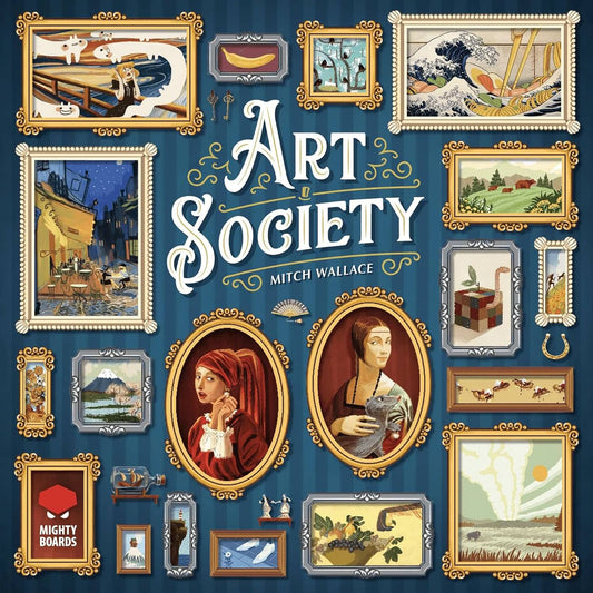 ボードゲーム Art Society アートソサエティ Mighty Boards社 戦略的 オークション タイル配置 19世紀後半 ヨーロッパ 芸術愛好家 邸宅 絵画 装飾品 収集 名声 アートコレクション 2人から4人 30分から60分 14歳以上