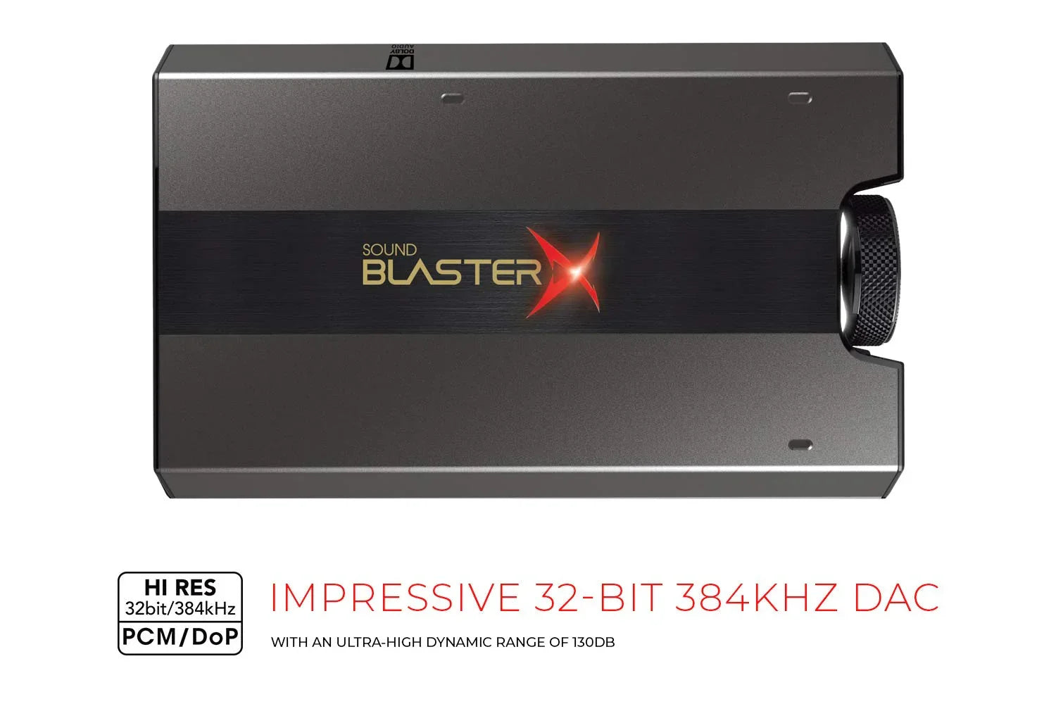 ゲーミングオーディオインターフェース Sound BlasterX G6 Creative 32bit 384kHz 高音質 USB DAC 130dB ダイナミックレンジ Xamp バイアンプ設計 7.1バーチャルサラウンド Scout Mode 多機能コンパクト設計 PC PS Xbox Nintendo対応