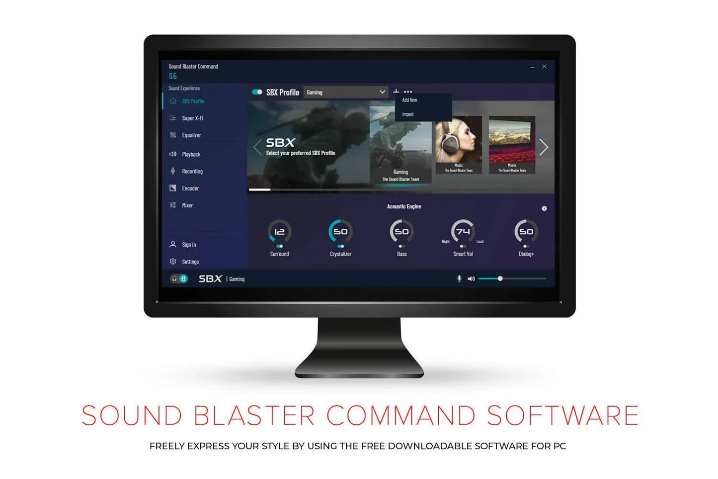 ゲーミングオーディオインターフェース Sound BlasterX G6 Creative 32bit 384kHz 高音質 USB DAC 130dB ダイナミックレンジ Xamp バイアンプ設計 7.1バーチャルサラウンド Scout Mode 多機能コンパクト設計 PC PS Xbox Nintendo対応