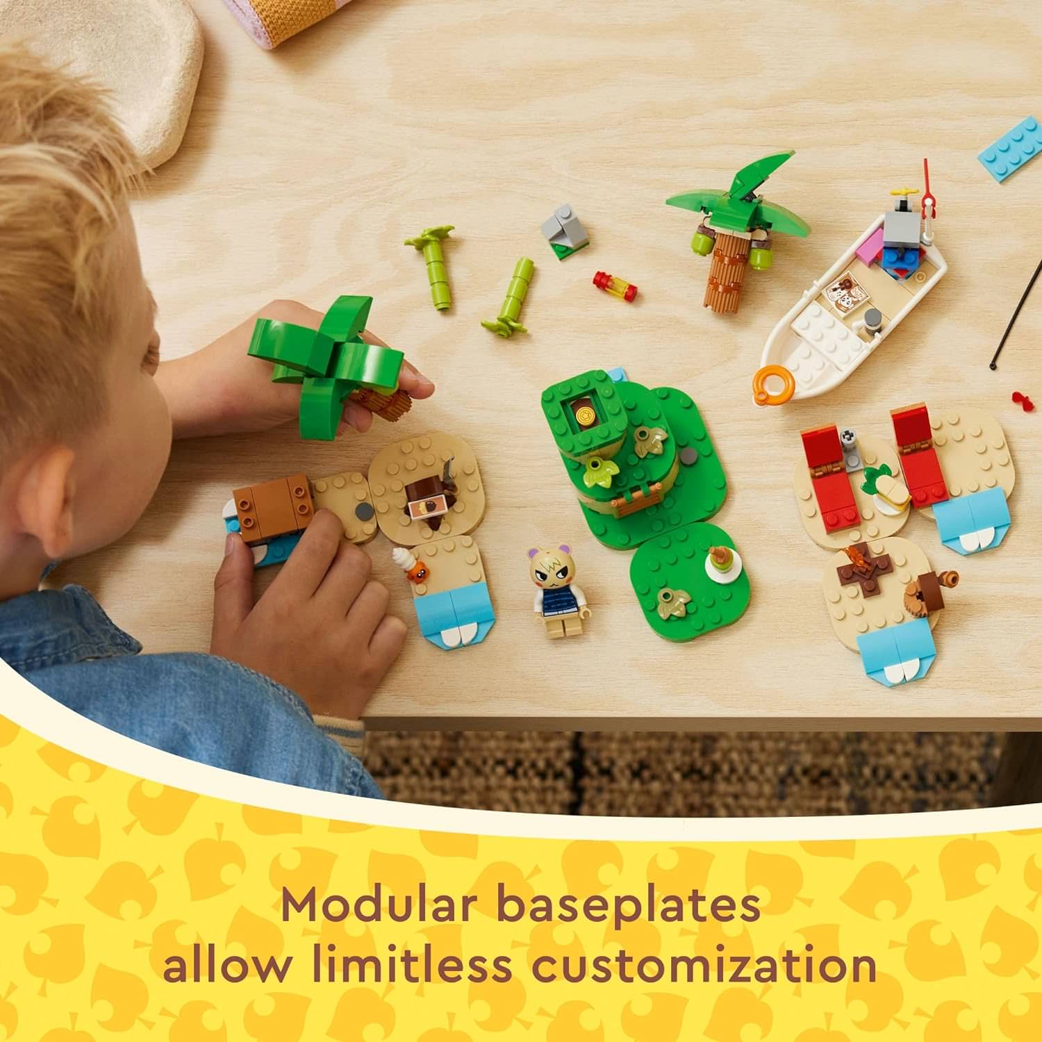 ブロック レゴ アニマルクロッシング カッペイのしまめぐりボートツアー 任天堂ゲーム 無人島生活再現 モジュラー式カスタマイズ自由 アイテム多数付属 ミニフィギュアマーシャルカメ船長創造力教育支援子ども向け6歳以上対応 180