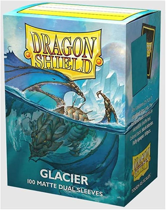 スリーブ マットデュアル スリーブ スタンダードサイズ グレイシャー Dragon Shield デュアル構造 内側スムース 外側マット加工 高透明度 耐久性 酸性フリー 非反射加工 100枚入り トレーディングカード保護の定番商品 並行輸入品