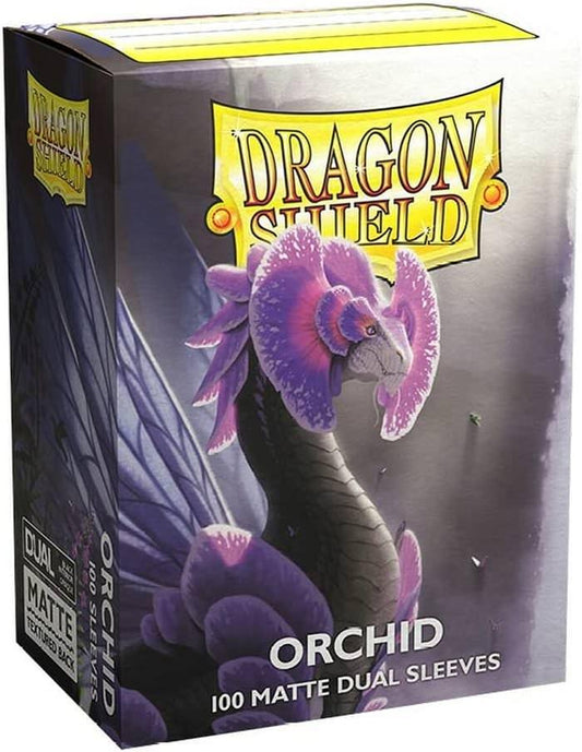 カードスリーブ ドラゴンシールド マット デュアル オーキッド 100枚入り 高耐久 プロ仕様 トレーディングカードゲーム スタンダードサイズ対応 フロスト加工 透明内側表面マット施し シャッフルスムーズ 性能重視 カード保護強化 並行輸入品