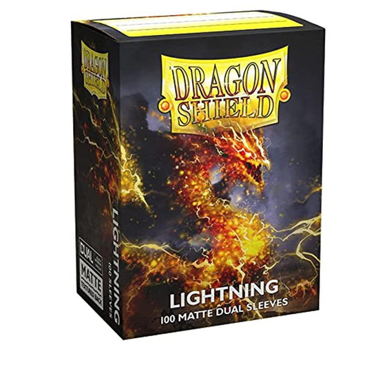 カードスリーブ ドラゴンシールド デュアルマット Lightning スタンダードサイズ 100枚入り トレーディングカード 高品質 保護性 黒内面 加工 耐久性 ポリプロピレン素材 長期保存 安心 収納ボックス付 デッキケース使用可能 カジュアル