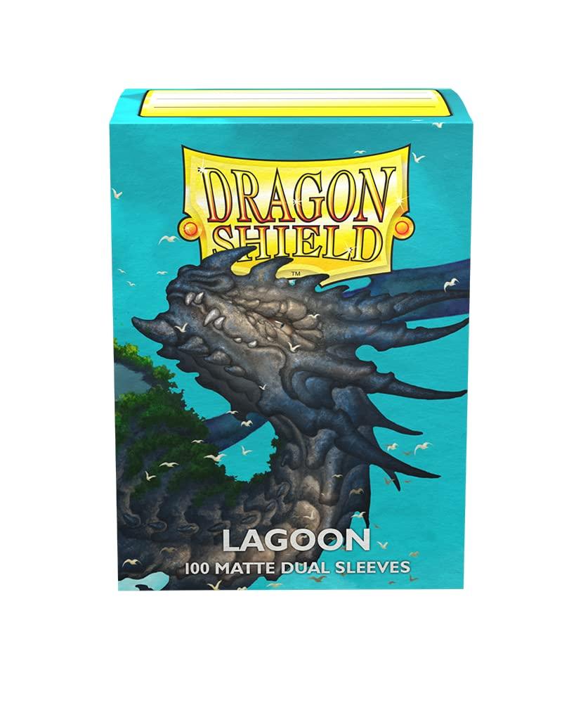 カードスリーブ ドラゴンシールド デュアルマット ラグーン スタンダードサイズ 100枚入り ポリプロピレン製 PVCフリー 耐久性 透明な前面 マット加工 背面不透明 黒色内側加工 シャッフル最適 カード保護 高品質プロテクター 並行輸入品