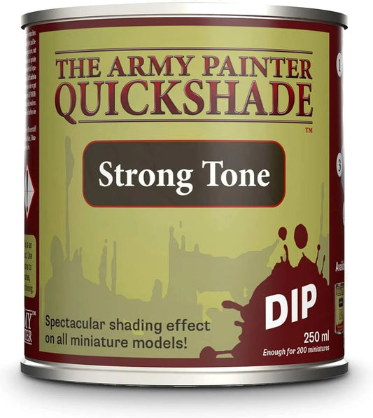 ミニチュア塗装 The Army Painter Quickshade Dip Strong Tone 油性浸け塗り剤 10ー28mmサイズ対応 簡単4ステップ使用 世界的評価人気 ミニチュア陰影強調 保護ニス効果 高品質仕上げ 多色対応 赤砂漠黄色緑系統ベースカラー最適
