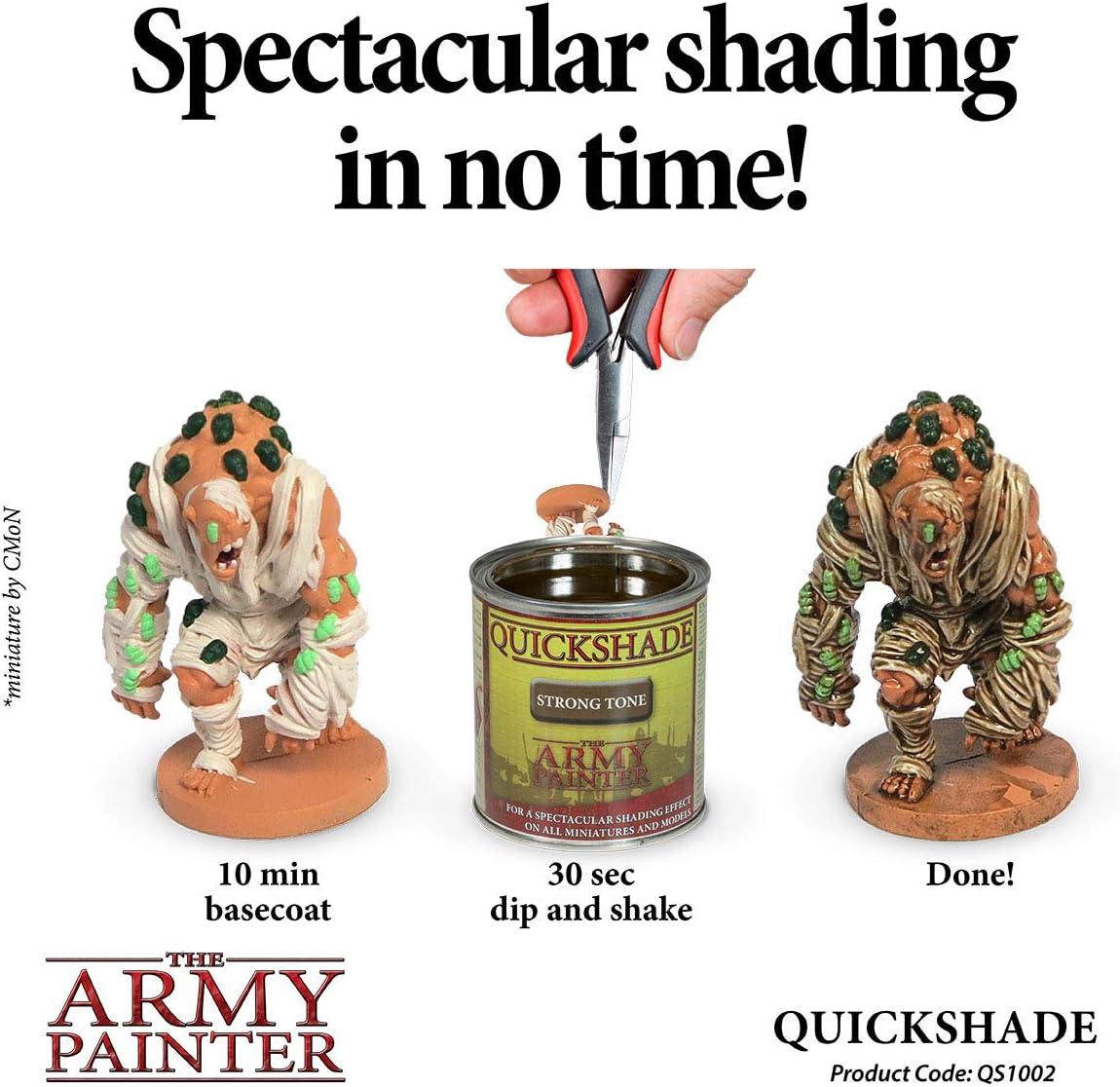 ミニチュアペイント ミニチュア塗装 The Army Painter Quickshade Dip Strong Tone 浸け塗り剤 陰影付け ミニチュアコレクション 10-28mmサイズ 水性アクリル塗料 ベースカラー シェイディング ウォッシング 濃い茶色 赤色 並行輸入品 - Trade Center
