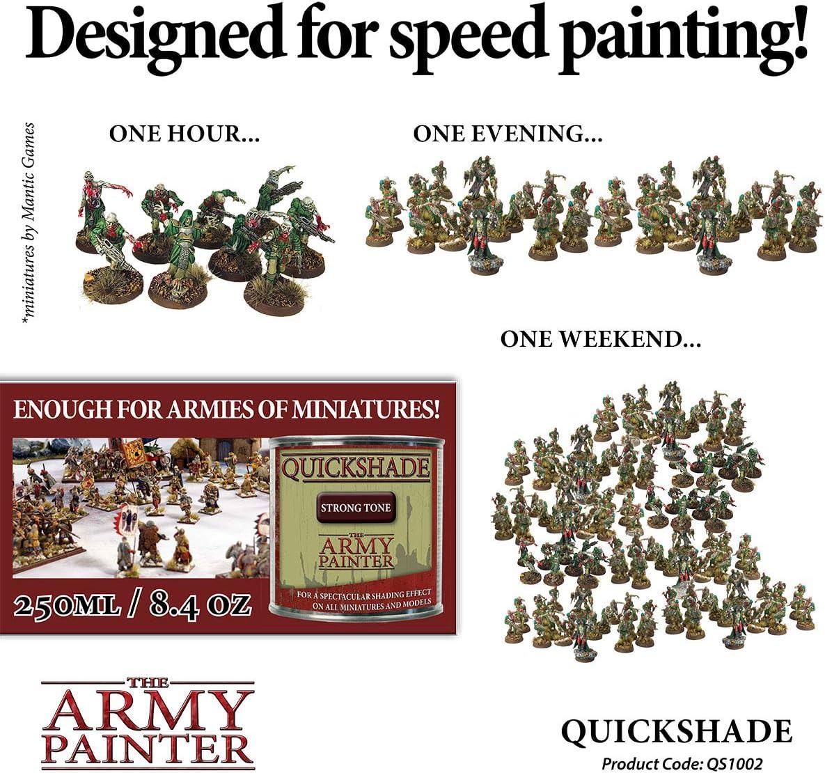 ミニチュアペイント ミニチュア塗装 The Army Painter Quickshade Dip Strong Tone 浸け塗り剤 陰影付け ミニチュアコレクション 10-28mmサイズ 水性アクリル塗料 ベースカラー シェイディング ウォッシング 濃い茶色 赤色 並行輸入品 - Trade Center