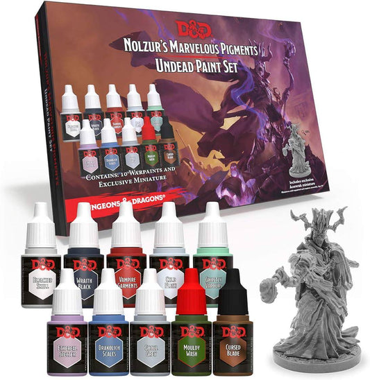 ミニチュアペイント アーミーペインター D＆D アンデッドペイントセット デミリッチアサーラックミニチュア付属 高品質水性アクリル塗料10色 ウォッシュ メタリック含む 精密ドロッパーボトル入り 初心者からベテラン対応