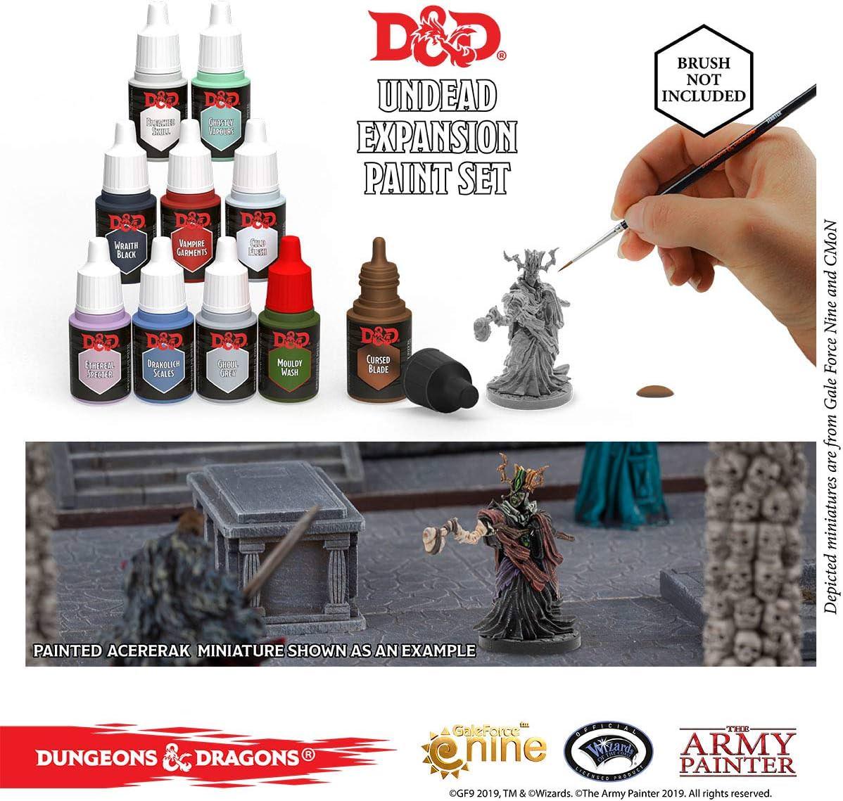 ミニチュアペイント アーミーペインター D＆D アンデッドペイントセット デミリッチアサーラックミニチュア付属 高品質水性アクリル塗料10色 ウォッシュ メタリック含む 精密ドロッパーボトル入り 初心者からベテラン対応