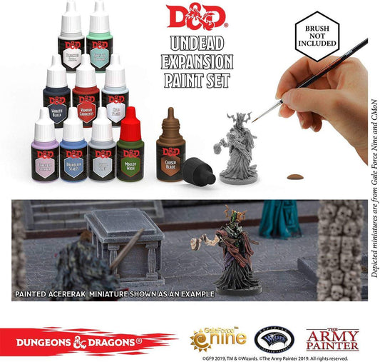ミニチュアペイント アーミーペインター D＆D アンデッドペイントセット デミリッチアサーラックミニチュア付属 高品質水性アクリル塗料10色 ウォッシュ メタリック含む 精密ドロッパーボトル入り 初心者からベテラン対応