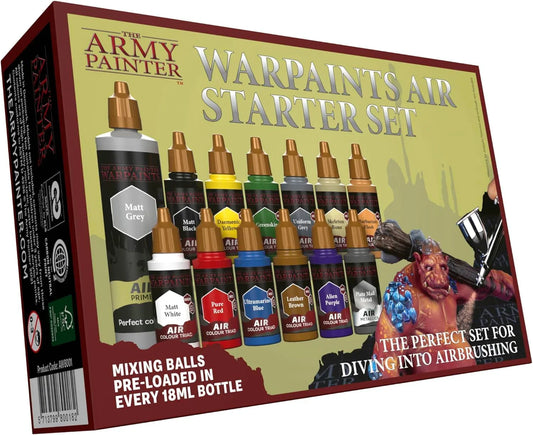ミニチュア塗料 ウォーペインツ エア スターターセット The Army Painter エアブラシ塗料 12色 エアプライマー付 ボードゲーム エアスターターセット ミニチュアペイント 並行輸入品