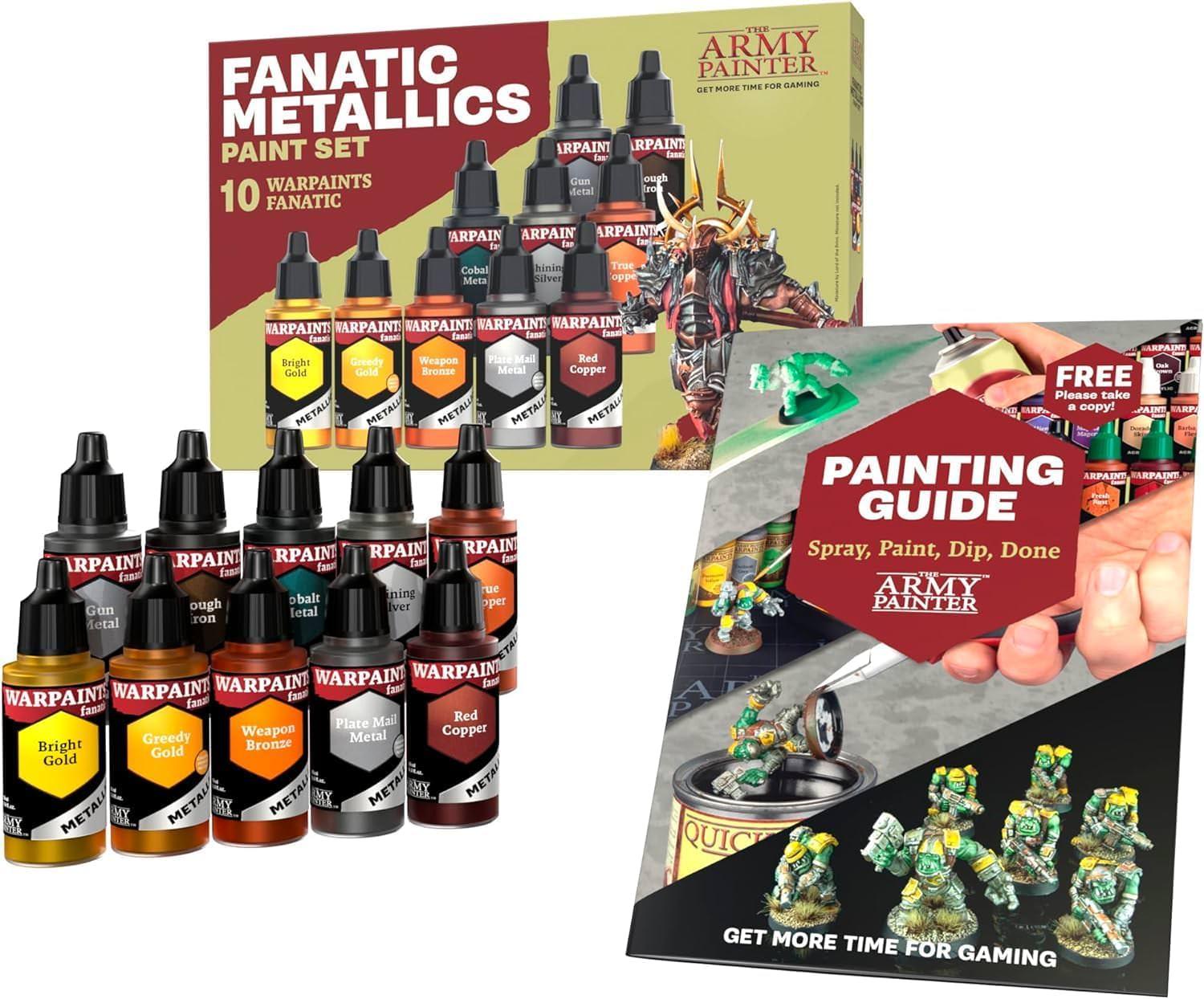ミニチュアペイント Warpaint Fanatic Metallics Set The Army Painter 高品質メタリックペイントセット 10本18mlドロッパーボトル ステンレスミキシングボール2個付 多彩カラーバリエーション プレミアム樹脂ベース 卓越カバー力 並行輸入品