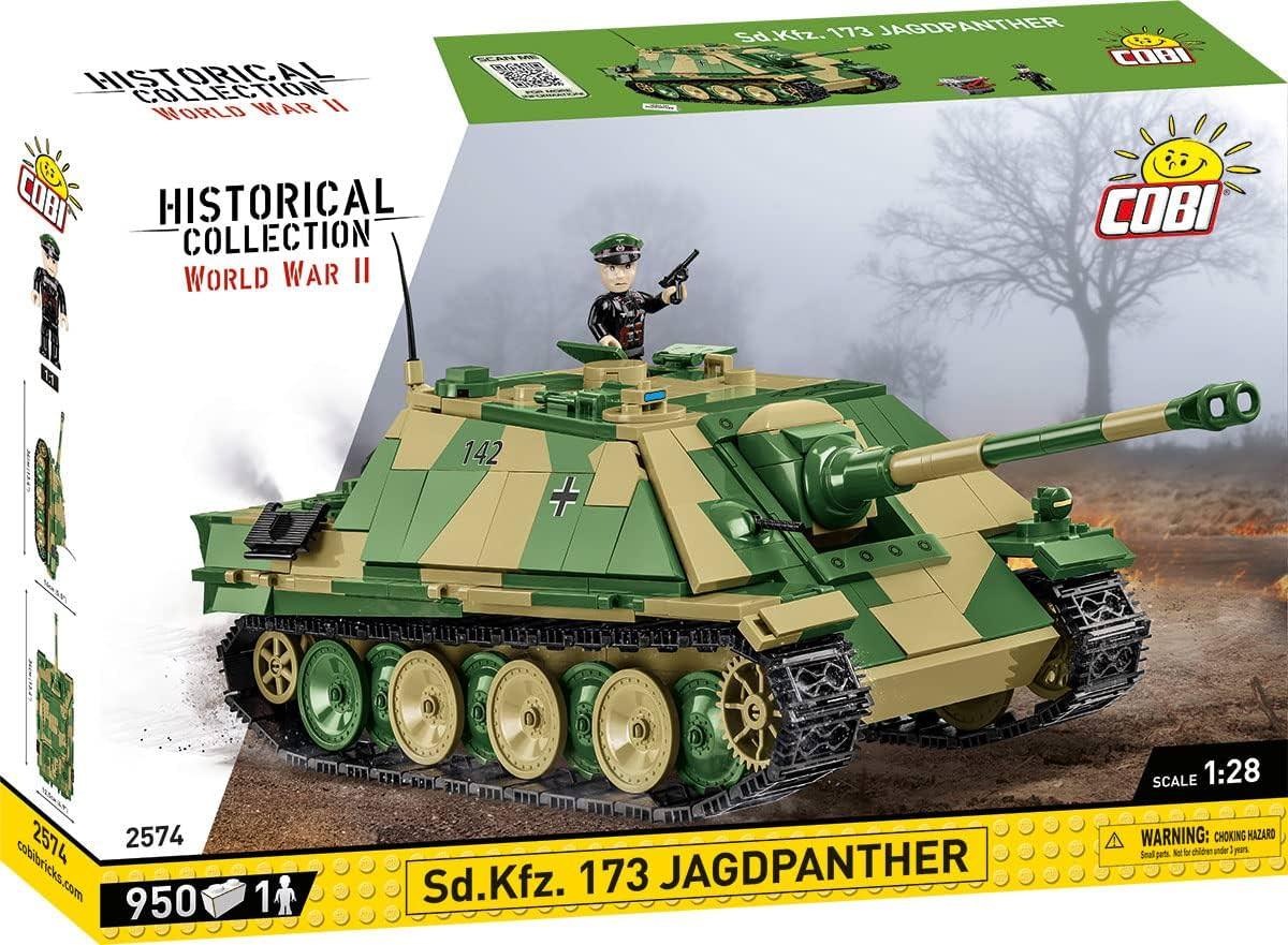 ブロックモデル COBI ヒストリカルコレクション 第二次世界大戦 Sd.Kfz.173 ヤークトパンター戦車2574 ドイツ軍 1:28スケール 950ピース 大型モデル 精密再現 高耐久プリント ギミック搭載 移動可能砲塔 転がるキャタピラ 並行輸入品