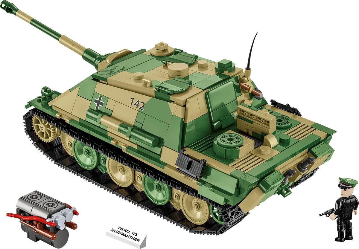 ブロックモデル COBI ヒストリカルコレクション 第二次世界大戦 Sd.Kfz.173 ヤークトパンター戦車2574 ドイツ軍 1:28スケール 950ピース 大型モデル 精密再現 高耐久プリント ギミック搭載 移動可能砲塔 転がるキャタピラ 並行輸入品