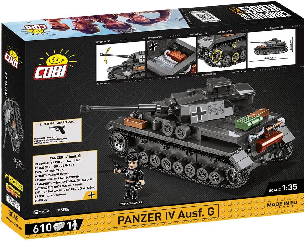 ブロック組立セット Company of Heroes 3 Panzer IV Ausf. G COBI 公式ライセンス 第二次世界大戦モデル 1対35スケール 履帯可動 砲塔回転 ハッチ開閉 高精度フィギュア付属 戦車遊べる構造 精密プリント歴史再現 コレクター向け
