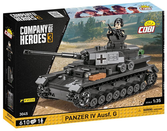 ブロック組立セット Company of Heroes 3 Panzer IV Ausf. G COBI 公式ライセンス 第二次世界大戦モデル 1対35スケール 履帯可動 砲塔回転 ハッチ開閉 高精度フィギュア付属 戦車遊べる構造 精密プリント歴史再現 コレクター向け
