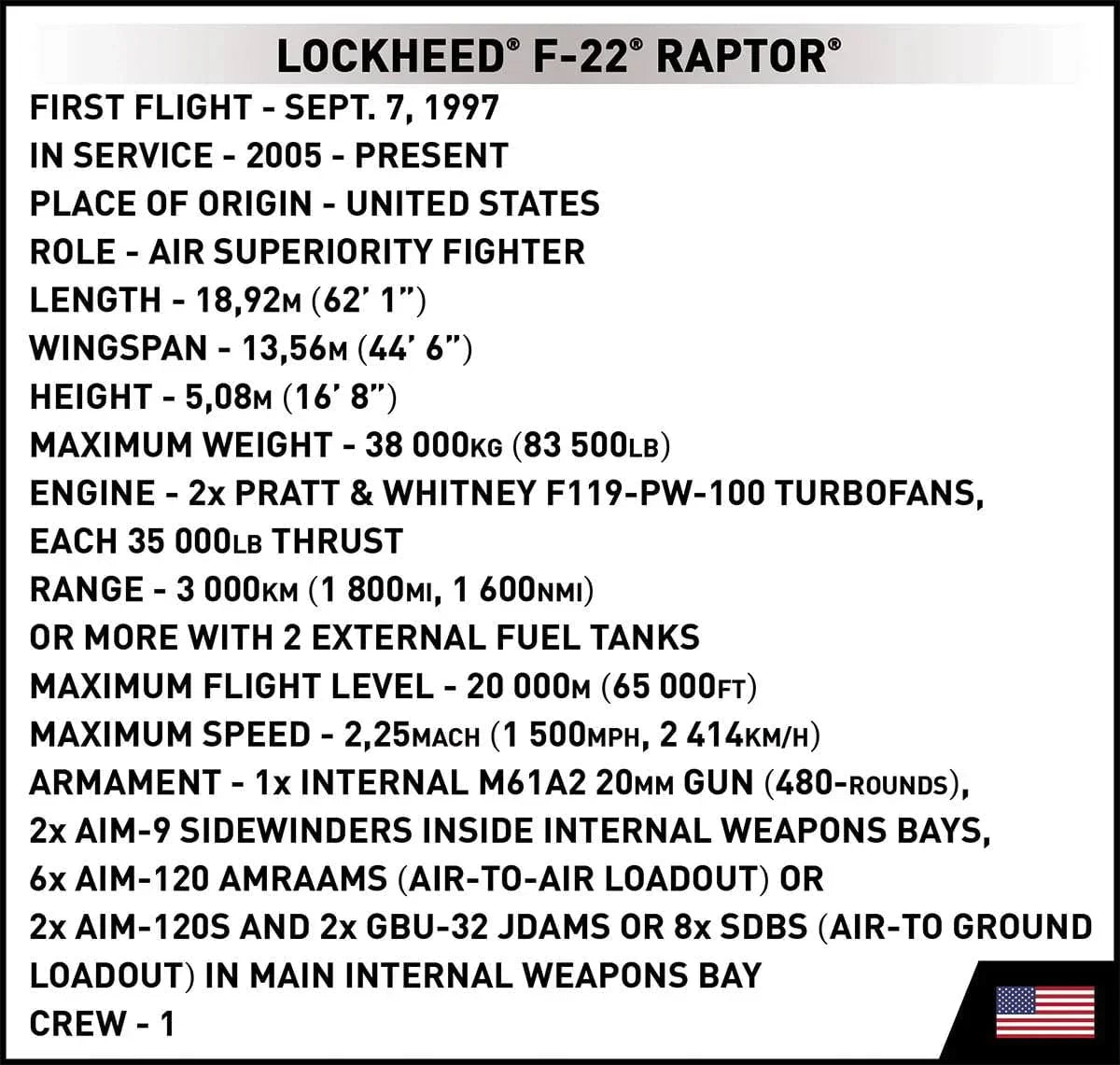 プラモデル Lockheed F-22 Raptor Cobi 世界最高峰 ステルス戦闘機 ブロックモデル 1 48スケール 695ピース 開閉式爆弾倉 コックピット搭乗フィギュア 飛行状態展示対応 専用ディスプレイスタンド付き 高品質ABS樹脂 高精細再現 並行輸入品