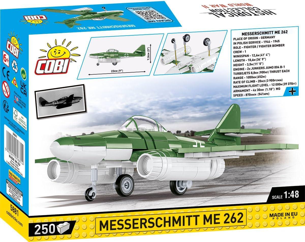 ブロックモデル Messerschmitt Me 262 戦闘機 COBI Historical Collection 第二次世界大戦 世界初 ジェット戦闘機 1 48スケール 高品質 プリント仕様 ステッカー不使用 欧州製 安全基準適合 スイープバック翼 双発ジェットエンジン 並行輸入品