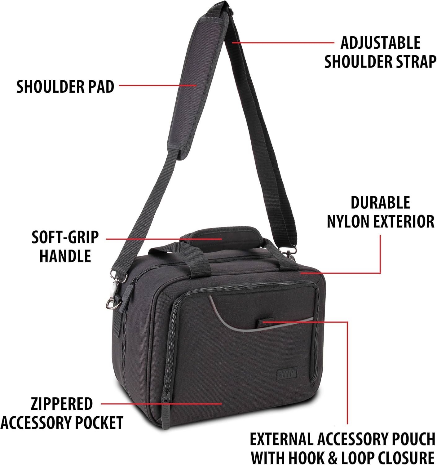 カード収納バッグ USA Gear Card Deck Storage Bag ブラック 耐候性 リップストップナイロン 耐久性 カスタマイズ可能 仕切り板 パッド入り ショルダーストラップ 調節可能 デッキボックス トークン ダイス 保護