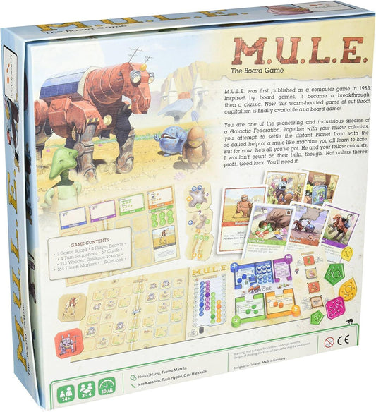 ボードゲーム M.U.L.E. - The Board Game Asmodee 未開の惑星イラタ 宇宙開拓戦略ゲーム 3-4人プレイ 土地競売 資源採掘 富の構築 ゲーム時間約30分 高リプレイ性 駆け引き重視 ワーカープレイスメント 経済要素 英語版 日本語説明書なし