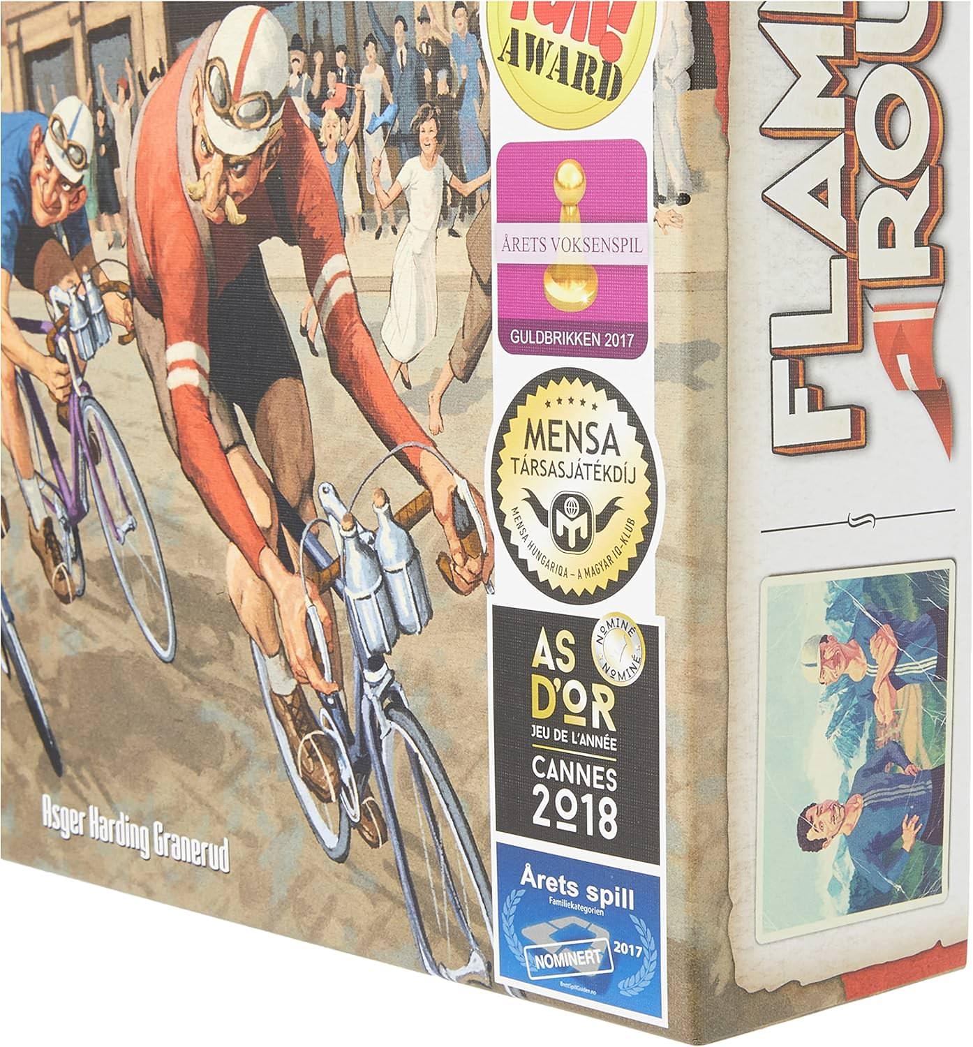 ボードゲーム Flamme Rouge フラムルージュ ルーラーとスプリントゥールによる戦略的自転車レース 2-4人プレイ可能 プレイヤーボード8選手モデル両面トラックタイル使用可 疲労管理とスリップストリーム活用による駆け引き 英語版 日本語説明書なし