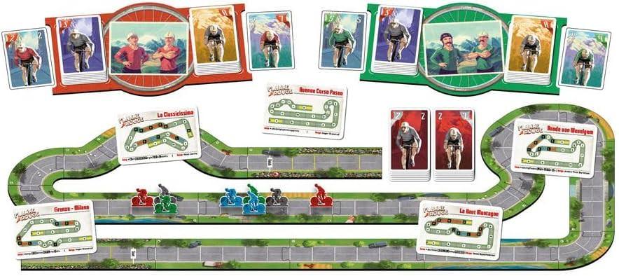 ボードゲーム Flamme Rouge フラムルージュ ルーラーとスプリントゥールによる戦略的自転車レース 2-4人プレイ可能 プレイヤーボード8選手モデル両面トラックタイル使用可 疲労管理とスリップストリーム活用による駆け引き 英語版 日本語説明書なし