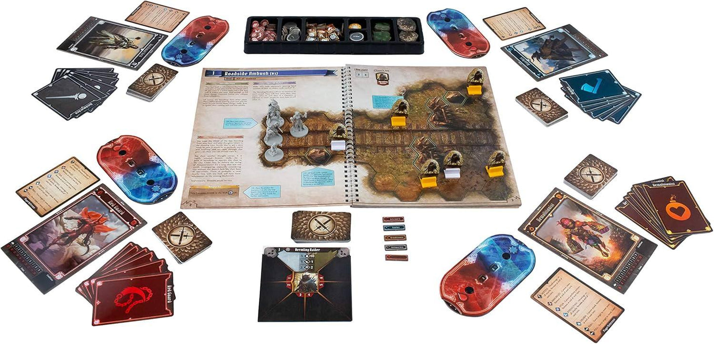 ボードゲーム Gloomhaven Jaws of the Lion キャラクター多数 戦略的カードプレイ プレイ人数1から4人 英語版 チュートリアル付き 簡略化シナリオブック採用 充実コンポーネント ミニチュア多数 各種モンスター多数搭載