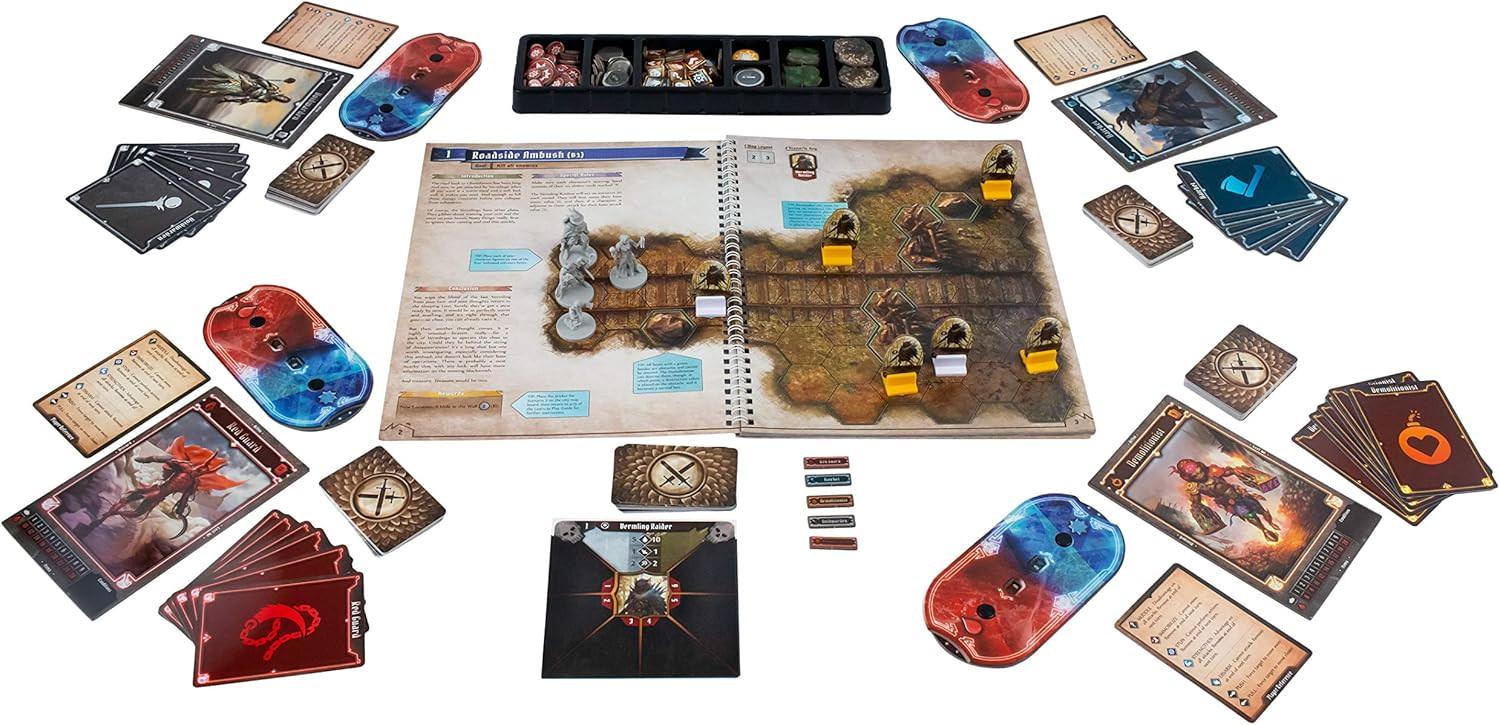 ボードゲーム Gloomhaven Jaws of the Lion キャラクター多数 戦略的カードプレイ プレイ人数1から4人 英語版 チュートリアル付き 簡略化シナリオブック採用 充実コンポーネント ミニチュア多数 各種モンスター多数搭載