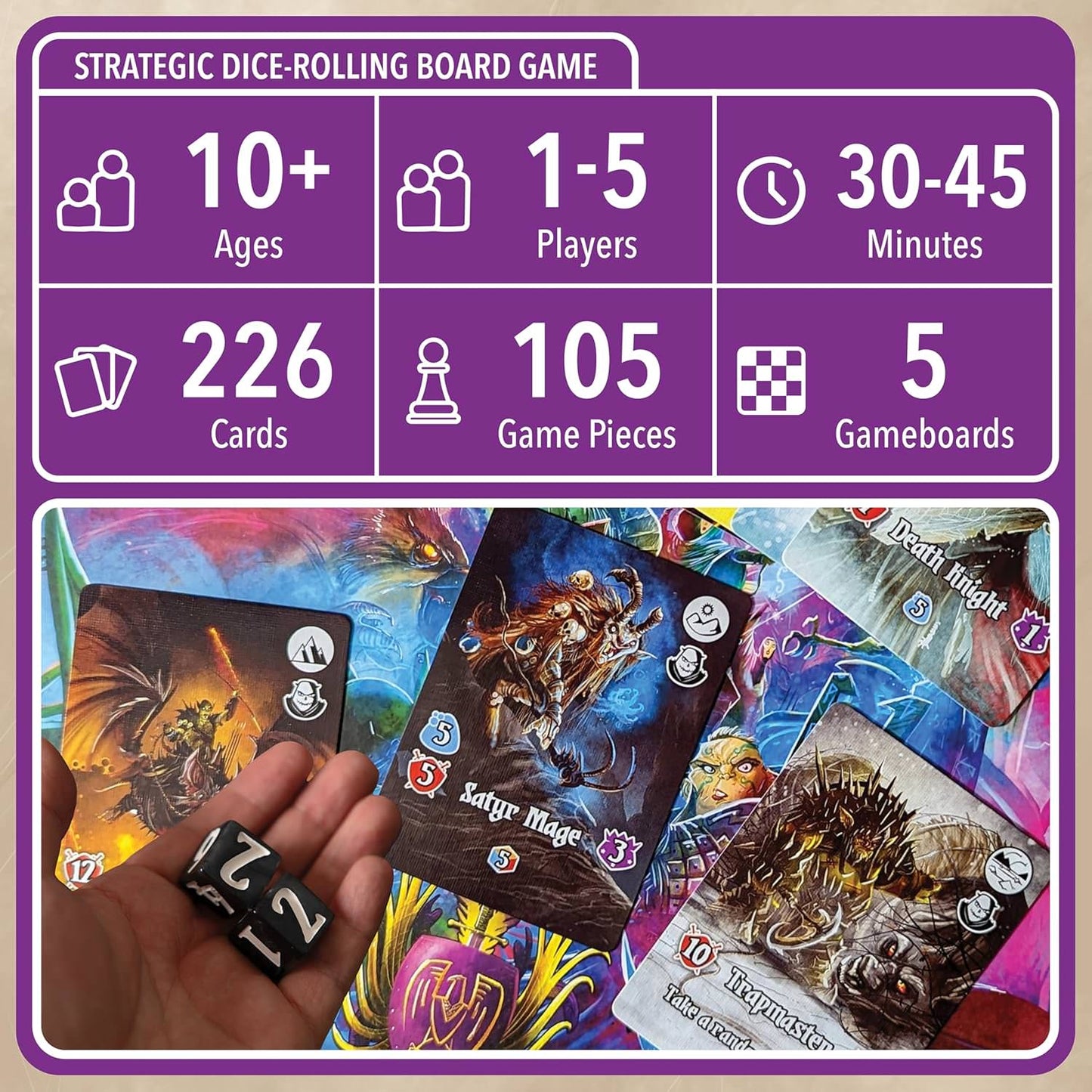 カードゲーム Valeria Card Kingdoms ヴァレリア カードキングダム Daily Magic Games ファンタジー 戦略 ダイス タブロービルディング 1人から5人 30分から45分 13歳以上 市民雇用 モンスター討伐 領地建設 資源獲得 王座 公爵 統治者 勝利点