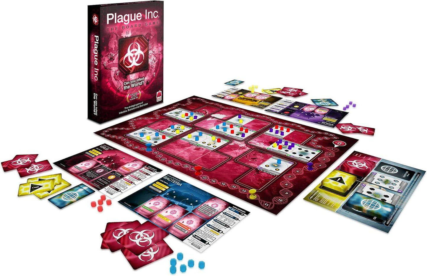 ボードゲーム Plague Inc 感染と進化の戦略 致命的な病原体 進化スライド 特性カード 戦略的な感染拡大 世界制覇リアルなパンデミックシミュレーション インフルエンザ類似症状 