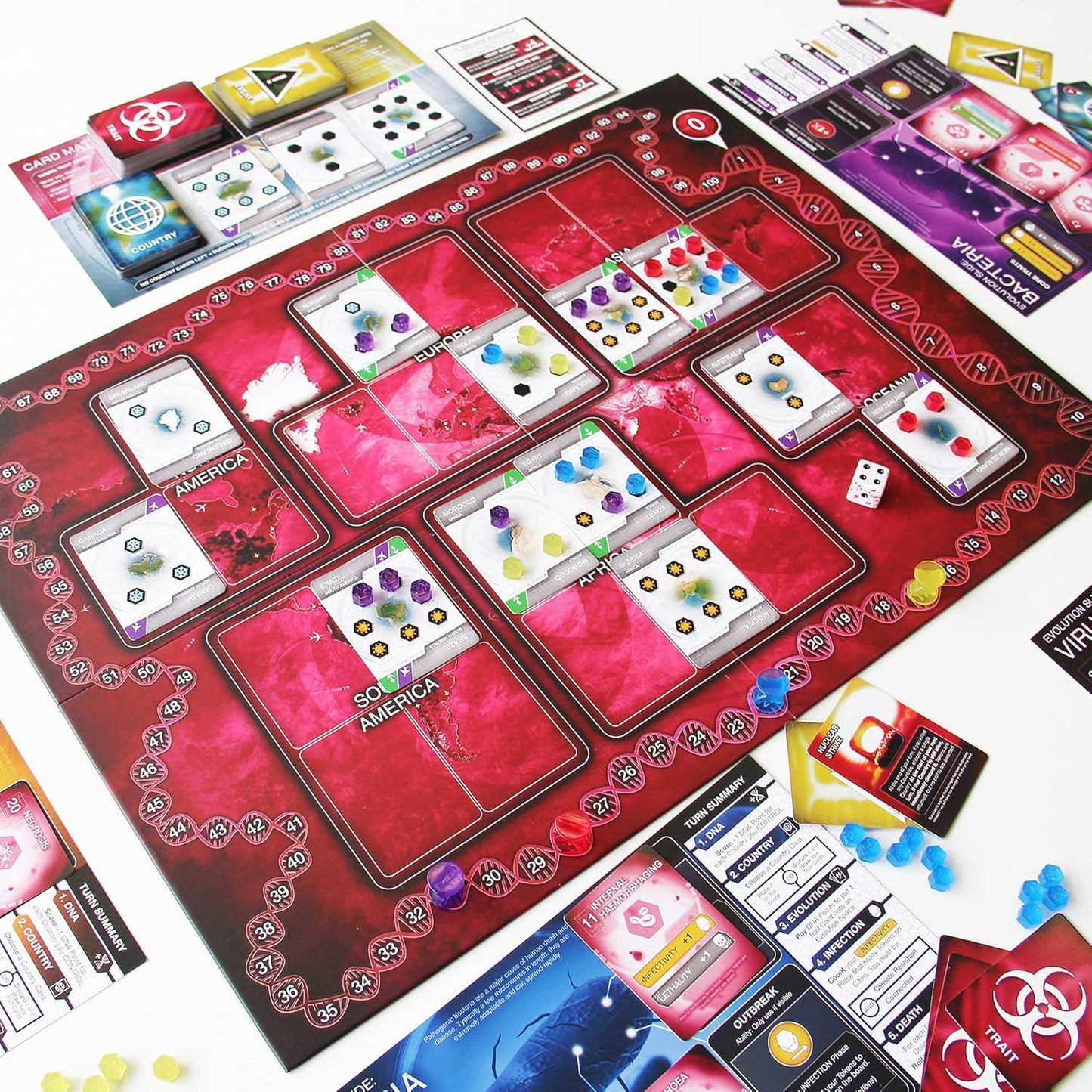 ボードゲーム Plague Inc 感染と進化の戦略 致命的な病原体 進化スライド 特性カード 戦略的な感染拡大 世界制覇リアルなパンデミックシミュレーション インフルエンザ類似症状 