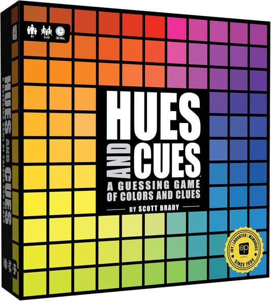 パーティーゲーム HUES and CUES ヒューズアンドキューズ The Op Games Scott Brady 480色 カラースペクトラム ボードゲーム コミュニケーション 色彩感覚 言葉 ヒント 家族 友人 団らん 8歳以上 3-10人 30分 想像力 英語版 日本語説明書なし