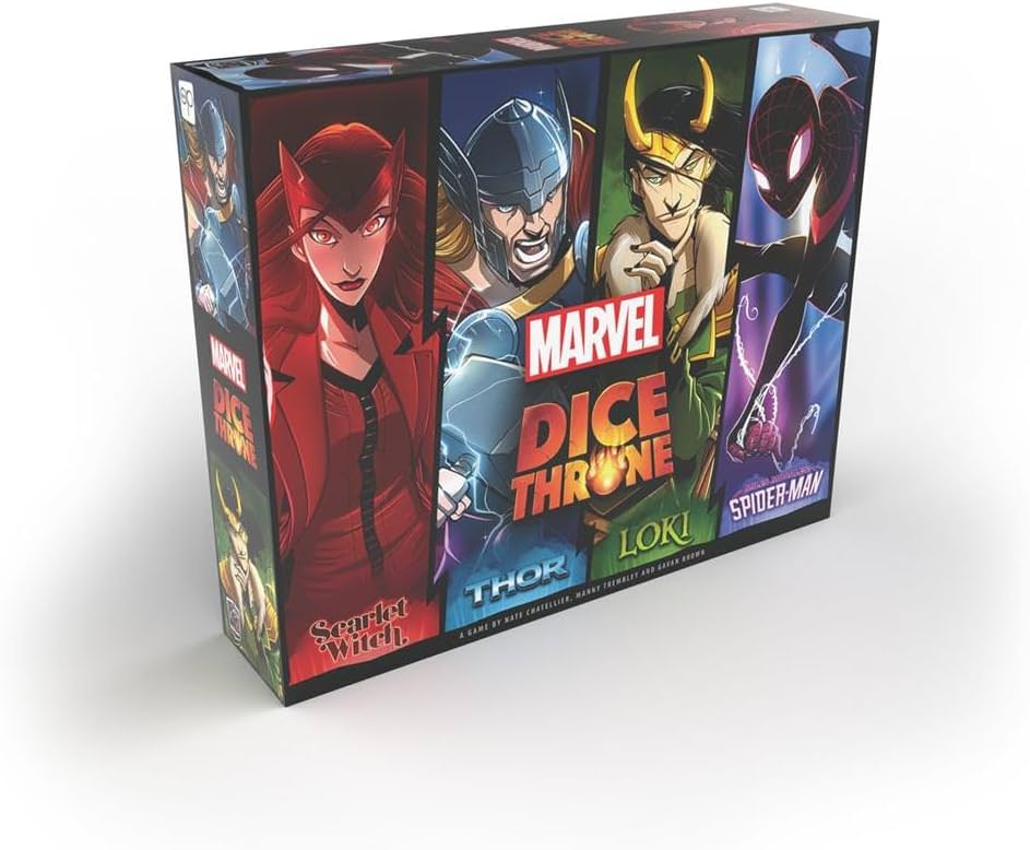 ダイスロール戦闘ボードゲーム Marvel Dice Throne 4-Hero Box マーベル ダイス スローン 4ヒーローボックス USAopoly社 スカーレット・ウィッチ ソー ロキ スパイダーマン 2-4人用 対象年齢8歳以上