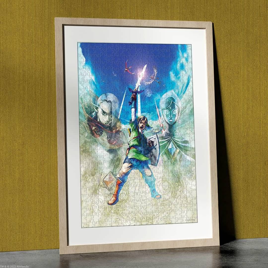 ジグソーパズル ゼルダの伝説 スカイウォードソード USAOPOLY 任天堂公式ライセンス Nintendo 1000ピース 水彩画風 リンク マスターソード ギラヒム ファイ アートワーク 完成サイズ49cm×67.6cm 高品質 対象年齢3歳以上