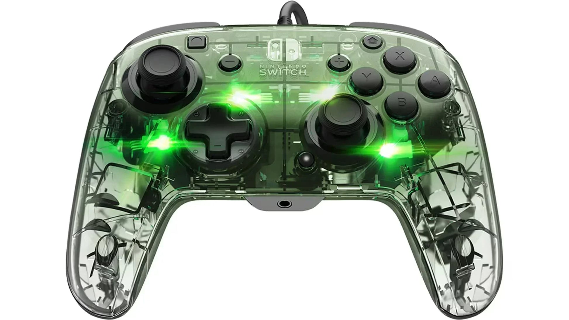 ゲームコントローラー PDP Afterglow Deluxe+ Audio Wired Controller for Nintendo Switch PDP 光と音で彩る透明ポリカーボネート筐体有線コントローラー調光可能プリズマティックLED照明 並行輸入品