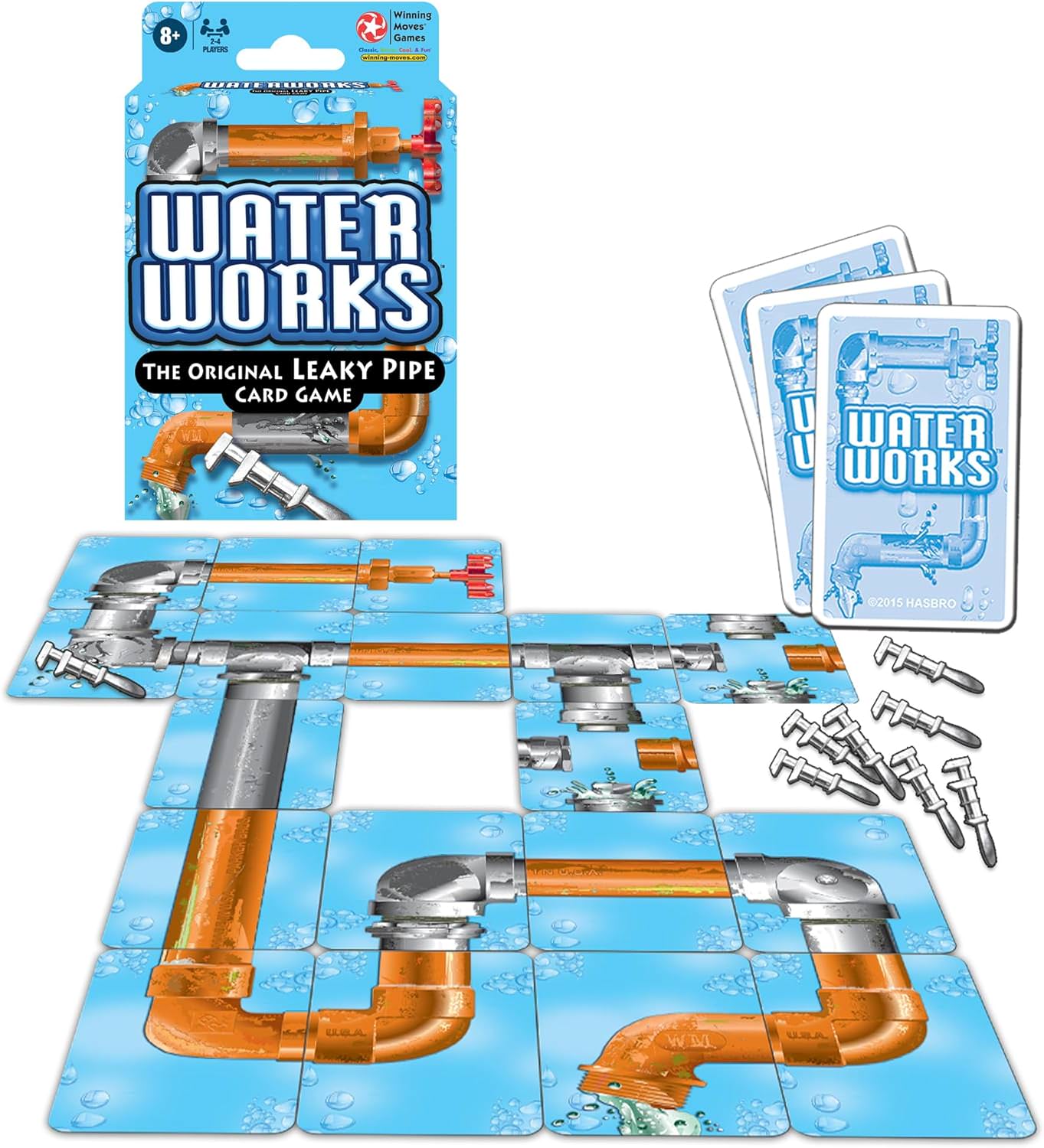 ボードゲーム ウィニングムーブズ Winning Moves Waterworks Classic パイプライン 戦略 リーキーパイプ 1970年代 2人-4人 8歳以上 バルブ 注ぎ口 水道システム 完成