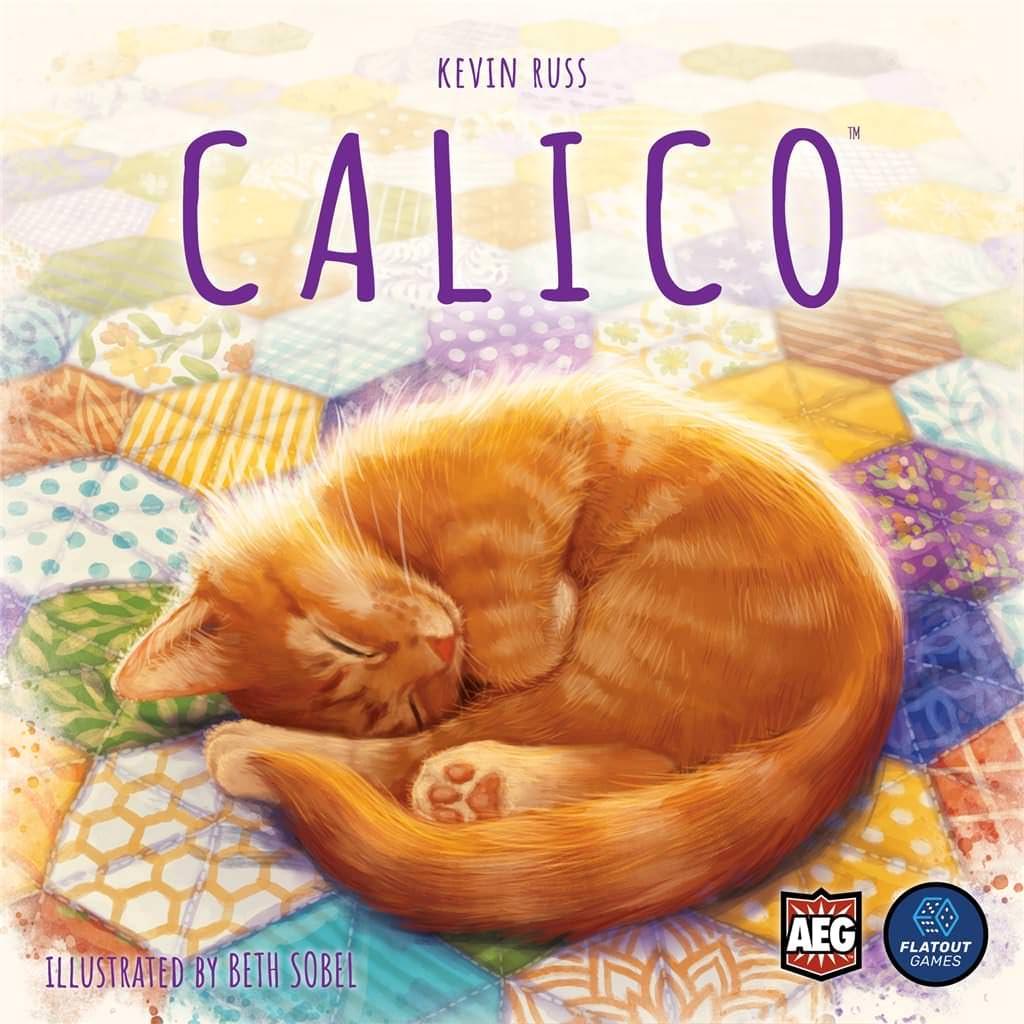 ボードゲーム Calico パッチワーク 猫かわいい Calico シンプルルール 戦略タイル配置 ゲーム 家族友人向け 108枚パッチタイル 80個猫トークン 52個ボタントークン デザイン目標タイル搭載 プレイ時間30-45分英語版 日本語説明書なし