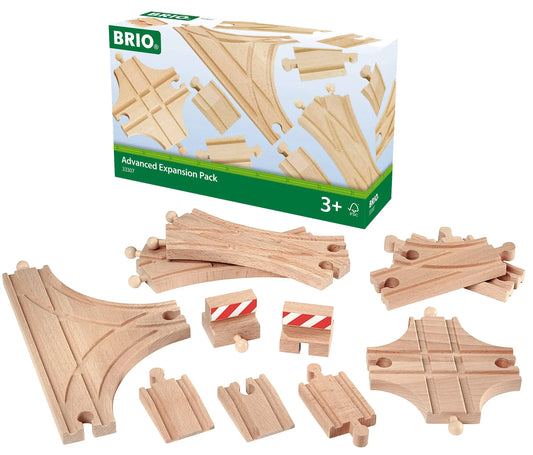 木製レール BRIO World ポイントレール拡張セット 33307 BRIO 創造力育む11ピース 多彩なレールパーツ 3歳以上対応 FSC認証ブナ材使用 高品質プラスチック 安全基準徹底 鉄道ネットワーク設計自在 伝統と耐久性互換性確保