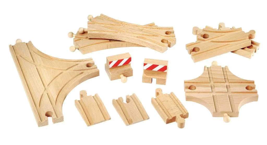 木製レール BRIO World ポイントレール拡張セット 33307 BRIO 創造力育む11ピース 多彩なレールパーツ 3歳以上対応 FSC認証ブナ材使用 高品質プラスチック 安全基準徹底 鉄道ネットワーク設計自在 伝統と耐久性互換性確保