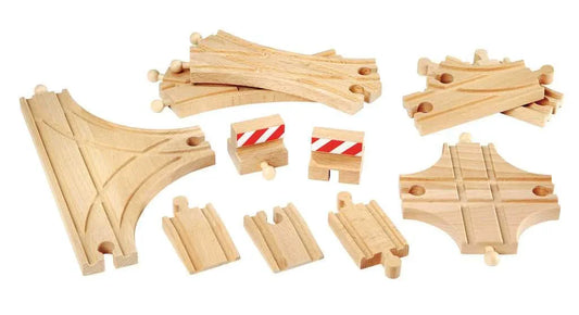 木製レール BRIO World ポイントレール拡張セット 33307 BRIO 創造力育む11ピース 多彩なレールパーツ 3歳以上対応 FSC認証ブナ材使用 高品質プラスチック 安全基準徹底 鉄道ネットワーク設計自在 伝統と耐久性互換性確保
