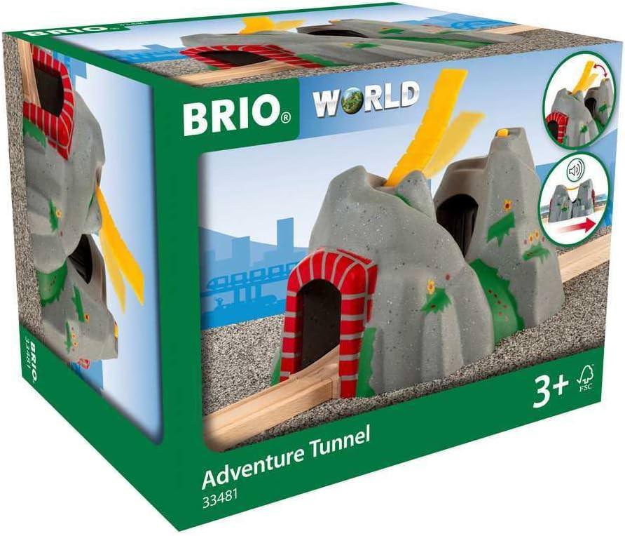 木製レールシリーズ BRIO アドベンチャートンネル 33481 スウェーデン製 木製玩具 山型トンネル 効果音付き 吊り橋 3歳以上 想像力育成 冒険心刺激 FSC認証 安全設計 - Trade Center
