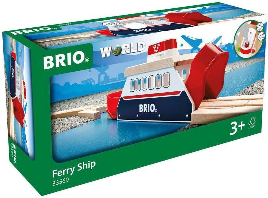 アウトレット品 木製おもちゃ フェリーシップ BRIO WORLD スウェーデン伝統ブランド 高品質ヨーロッパ産ブナ材 音と光のライトとサウンド機能付き ドッキングトラック2台付属 港で列車を運ぶ冒険ある遊び 3歳以上対象 幅広い想像力育成
