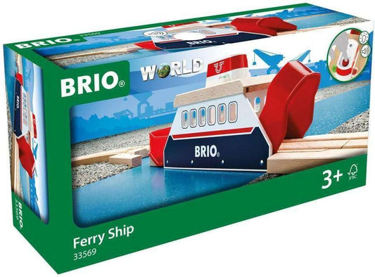 アウトレット品 木製おもちゃ フェリーシップ BRIO WORLD スウェーデン伝統ブランド 高品質ヨーロッパ産ブナ材 音と光のライトとサウンド機能付き ドッキングトラック2台付属 港で列車を運ぶ冒険ある遊び 3歳以上対象 幅広い想像力育成