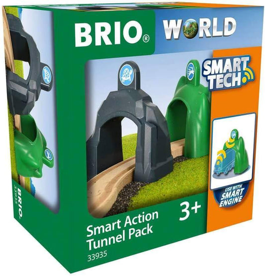 知育玩具 BRIO スマートテックアクショントンネルパック BRIO 木製レールシリーズ スマートテクノロジー搭載 亀ウサギアイコントンネル対応 自動感知制御 学習遊び 創造的思考育成 FSC認証安全素材 3歳以上対象 並行輸入品
