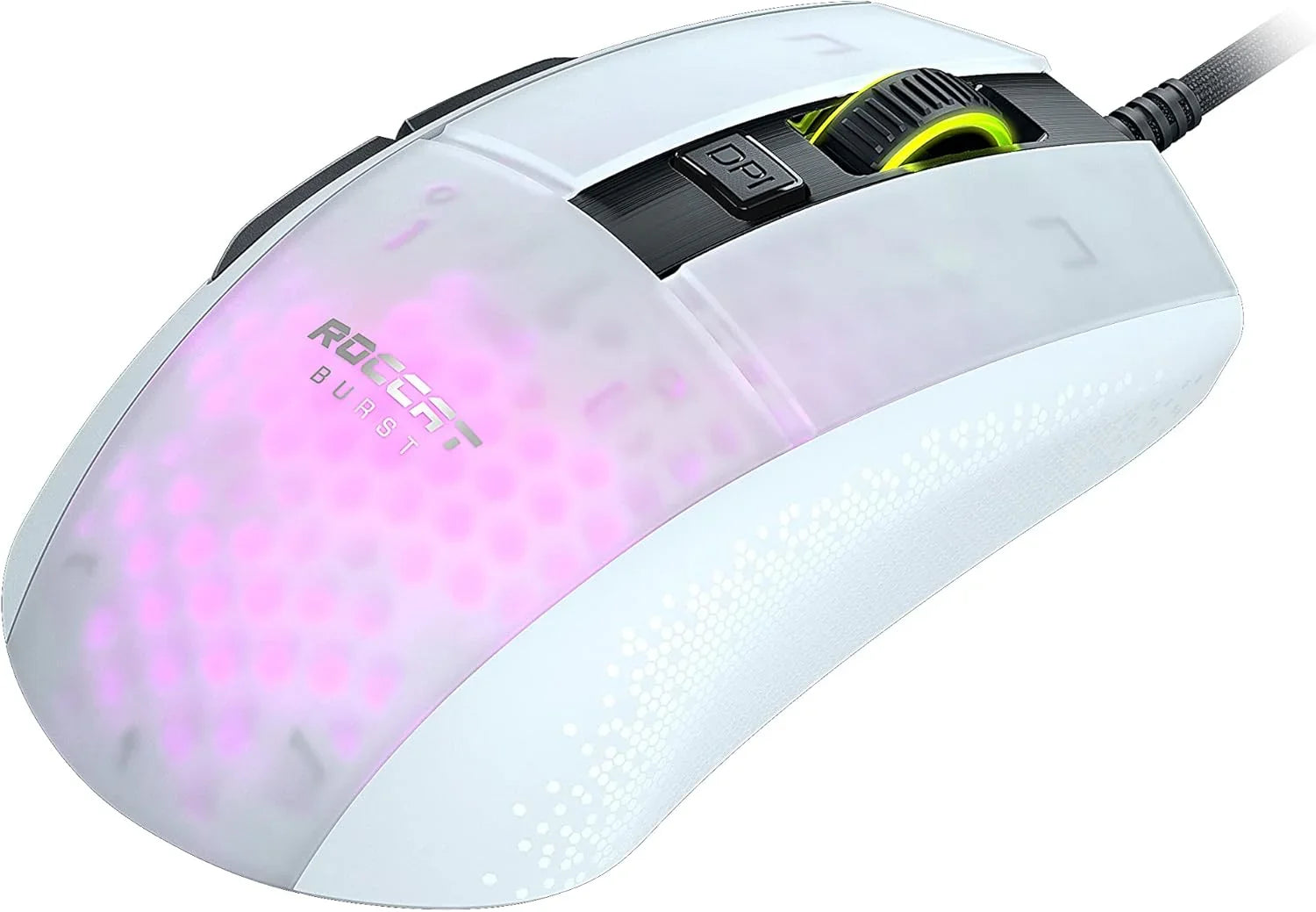 ゲーミングマウス ROCCAT Burst Pro White ROCCAT 超軽量68g 対称形デザイン ハニカムシェル構造 光学式Titan Switch Optical 1億回耐久 16000DPI Owl-Eyeセンサー 最大加速度50G 最大追跡速度400IPS PhantomFlexケーブル 並行輸入品