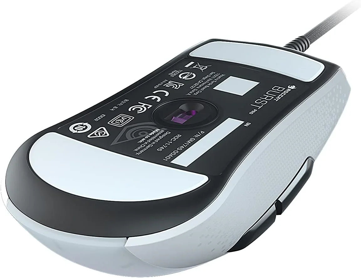 ゲーミングマウス ROCCAT Burst Pro White ROCCAT 超軽量68g 対称形デザイン ハニカムシェル構造 光学式Titan Switch Optical 1億回耐久 16000DPI Owl-Eyeセンサー 最大加速度50G 最大追跡速度400IPS PhantomFlexケーブル 並行輸入品