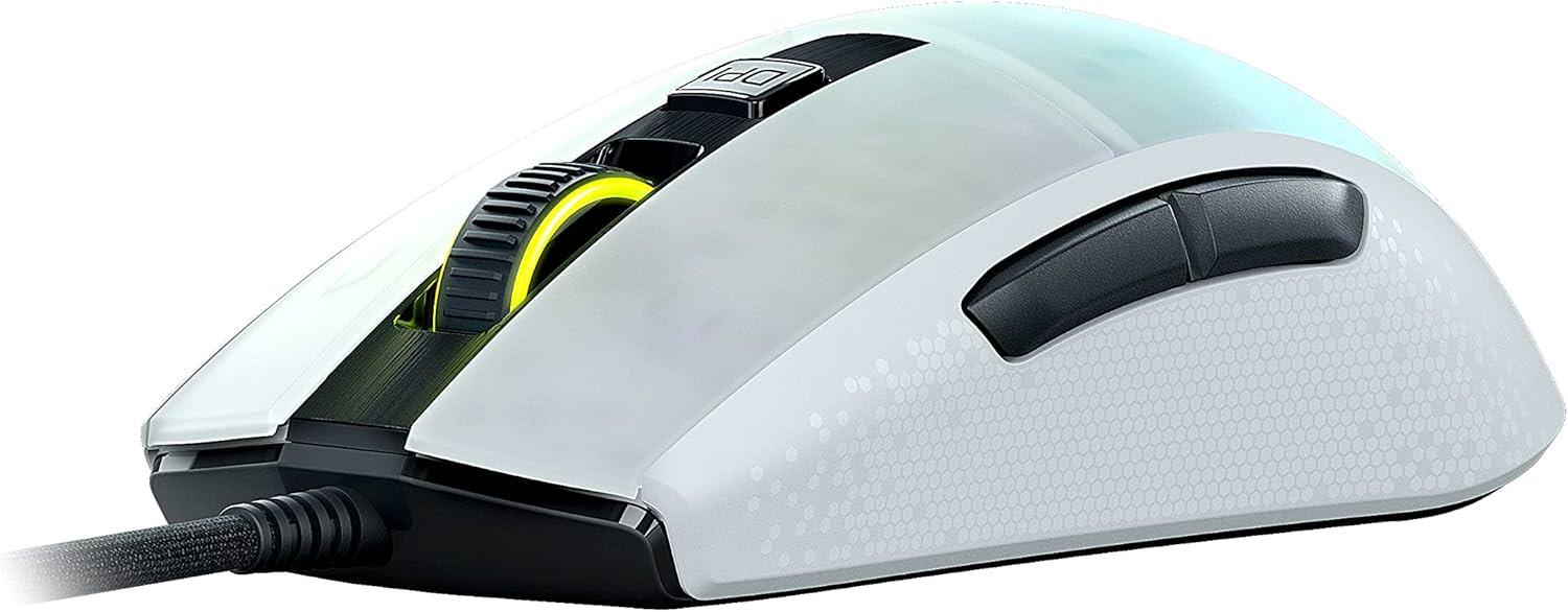 ゲーミングマウス ROCCAT Burst Pro White ROCCAT 超軽量68g 対称形デザイン ハニカムシェル構造 光学式Titan Switch Optical 1億回耐久 16000DPI Owl-Eyeセンサー 最大加速度50G 最大追跡速度400IPS PhantomFlexケーブル 並行輸入品